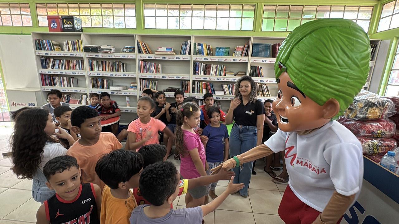 Na semana das crianças alunos de projetos de incentivo ao esporte, leitura e música têm um dia especial
