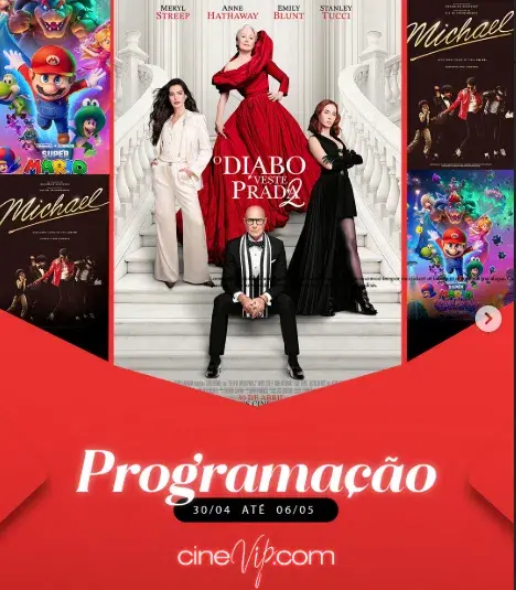 Cinema de Rondonópolis divulga programação com estreia de “O Diabo Veste Prada 2”, cinebiografia de Michael Jackson e animação Super Mario Galaxy