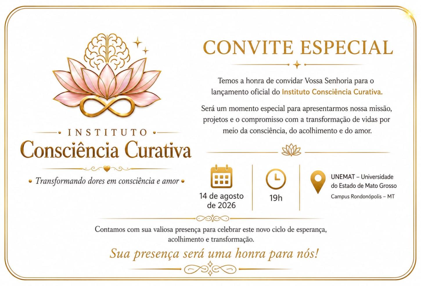 Instituto Consciência Curativa realiza lançamento oficial em Rondonópolis com o projeto Vida sem Dor