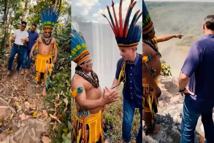 Em MT, Flávio defende mineração e produção em terra indígena