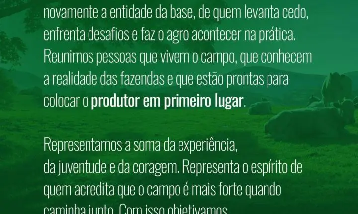 Chapa 1 apresenta proposta para reconstruir a representatividade do produtor rural e fortalecer o Sindicato