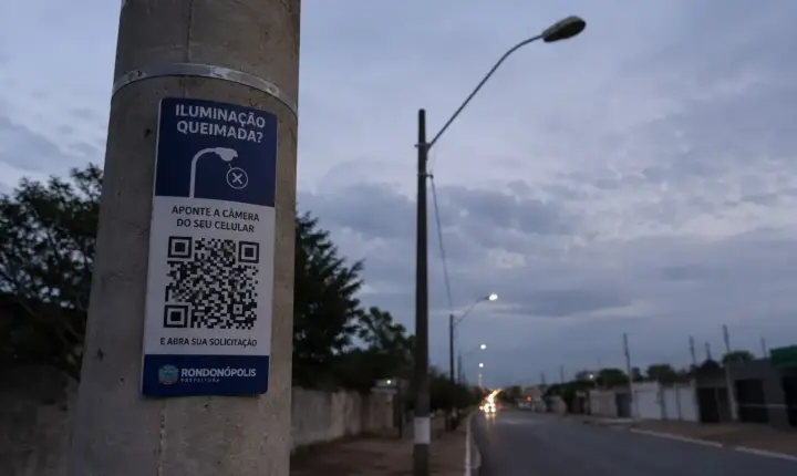 Projeto propõe uso de QR Code em postes para agilizar manutenção da iluminação pública em Rondonópolis